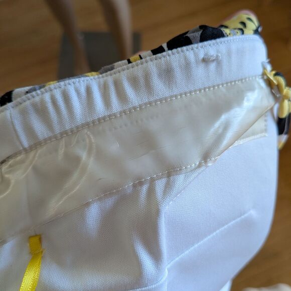 Vintage Y2K Cache Yellow Mixed Print Maxi Dress Chain Belt Strapless Size Large - Picture 7 of 13